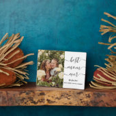 モダン最高のMom Ever写真シンプルエレガントScript フォトプラーク (側面)