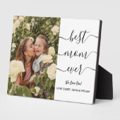 モダン最高のMom Ever写真シンプルエレガントScript フォトプラーク (側面)