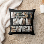 モダン最高のMom Ever 11写真コラージュ黒 クッション (ブランケット)