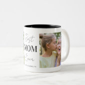 モダン最高のMom Ever 2写真コラージュパーソナライズされた ツートーンマグカップ (正面右)