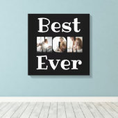 モダン最高のMom Ever 3 Photos Collage Black キャンバスプリント (インサイチュ (ウッドフロア))