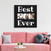 モダン最高のMom Ever 3 Photos Collage Black キャンバスプリント (インサイチュ (リビング))