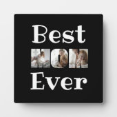 モダン最高のMom Ever 3 Photos Collage Black フォトプラーク (正面)