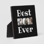モダン最高のMom Ever 3 Photos Collage Black フォトプラーク (正面)