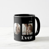 モダン最高のMom Ever 3 Photos Collage Black マグカップ (正面右)