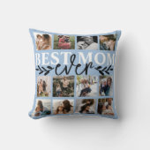 モダン最高のMom Ever Blue Photo Collage クッション (正面)