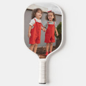 モダン最高のMom Ever Hot Pink Script Photo ピックルボールラケット (裏面)