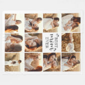 モダン最高のMom Ever Instagram写真コラージュ フリースブランケット (正面(横))
