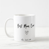 モダン最高のMom Ever & Kids Name Script Two-Tone コーヒーマグカップ (左)