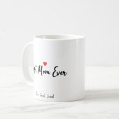 モダン最高のMom Ever & Kids Name Script Two-Tone コーヒーマグカップ (正面左)