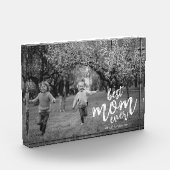 モダン最高のMom Ever Mommy Kids Name Script フォトブロック (左)