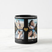 モダン最高のMom Ever Photo Collage Names Black マグカップ (中央)