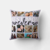 モダン最高のMom Ever Purple Photo Collage クッション (裏面)