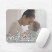 モダン最高のMom Ever Scriptの花エレガント写真 マウスパッド (マウス)