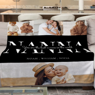 モダン最高のnannaモノクロ4枚 フリースブランケット