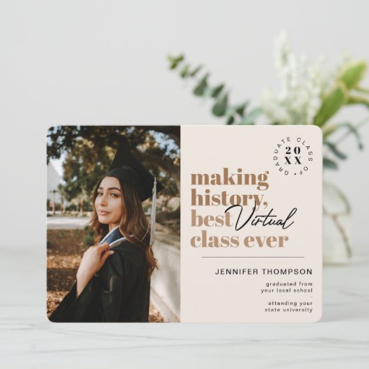 モダン最高のVirtual Class Graduation Covid 案内状 (スタンド正面)