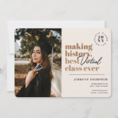 モダン最高のVirtual Class Graduation Covid 案内状 (正面)