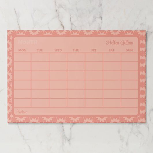 モダン月のカレンダー ペーパーパッド (正面)