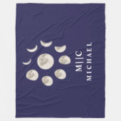 モダン月パーソナライズされた相 フリースブランケット (正面)
