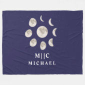 モダン月パーソナライズされた相 フリースブランケット (正面(横))
