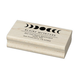 モダン月相エレガント差出人住所 ラバースタンプ