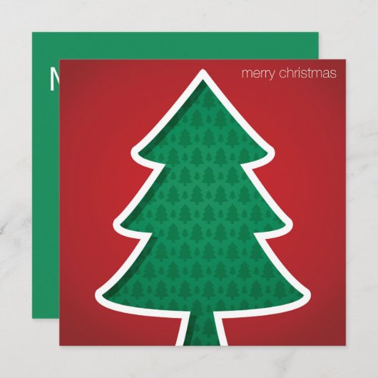 モダン木を切る 招待状 (正面/裏面)