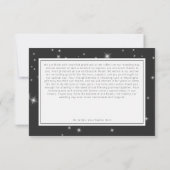 モダン木炭ブラックウィンター結婚スパークル サンキューカード (裏面)