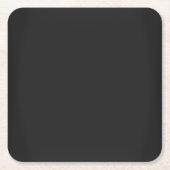モダン木炭ブラックカスタマイズ スクエアペーパーコースター (正面)