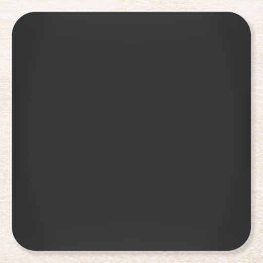 モダン木炭ブラックカスタマイズ スクエアペーパーコースター (正面)