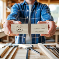 モダン木目ルックプロフェッショナル大工のロゴ