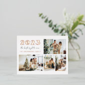 モダン未最高の年の写真4枚 箔シーズンポストカード (立ち正面)