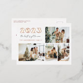 モダン未最高の年の写真4枚 箔シーズンポストカード (正面/裏面)