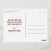 モダン未最高の年の写真4枚 箔シーズンポストカード (裏面)