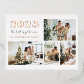 モダン未最高の年の写真4枚 箔シーズンポストカード (正面)