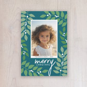 モダン果実eucalyptus枝 – 写真ティール(緑がかった色) シーズンカード