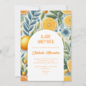 モダン柑橘系ベビーシャワーカラフル男女兼用 招待状 (正面)