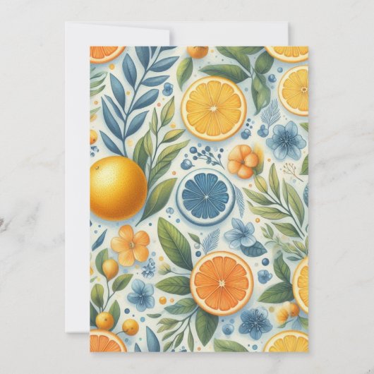 モダン柑橘系ベビーシャワーカラフル男女兼用 招待状 (裏面)