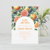 モダン柑橘系ベビーシャワーカラフル男女兼用 招待状 (スタンド正面)