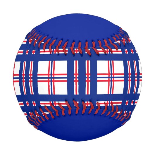 モダン格子模様パーソナライズされた 野球ボール (正面)