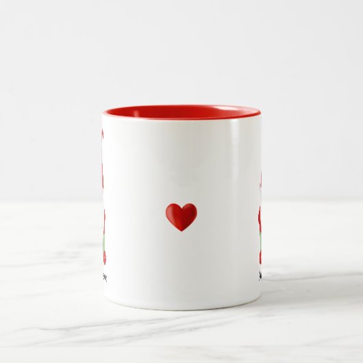 モダン格言は緑と赤 ツートーンマグカップ (中央)