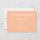 モダン桃の写真結婚のサンキューカード サンキューカード (裏面)