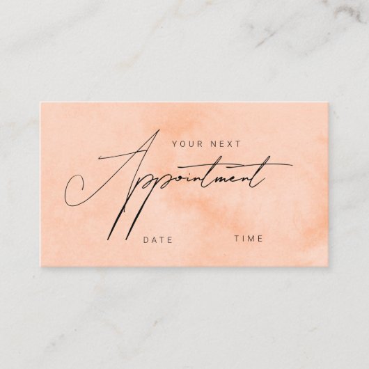 モダン桃の水色メイクアップ 予約カード (正面)