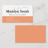 モダン桃はっきりしたイニシャル – 名刺 (正面/裏面)