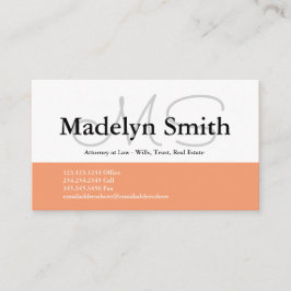 モダン桃はっきりしたイニシャル – 名刺