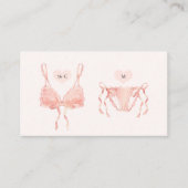 モダン桃エレガントランジェリーシャワー エンクロージャーカード (正面)