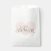 モダン桃エレガント白ハートランジェリーシャワー フェイバーバッグ (正面)