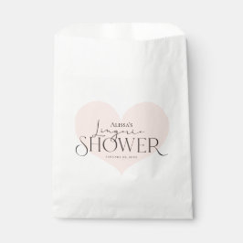 モダン桃エレガント白ハートランジェリーシャワー フェイバーバッグ