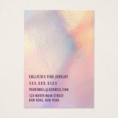 モダン桃ガーリー虹色イヤリングディスプレイカード (裏面)