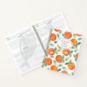 モダン桃パタパーソナライズされたンレシピ ノートブック (内部)