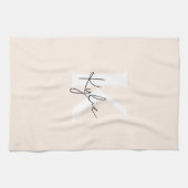 モダン桃パーソナライズされたモノグラム名 –  キッチンタオル (横)